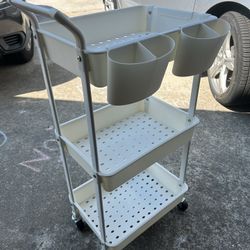 Three Tier Cart With lockable Wheels