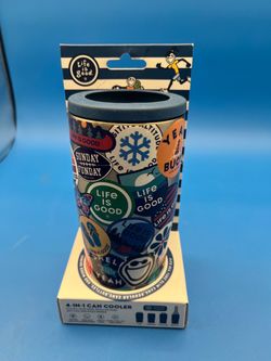 Life is Good 4-in-1 stainless steel can cooler