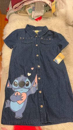 Disney Stitch Denim Button-Up Dress