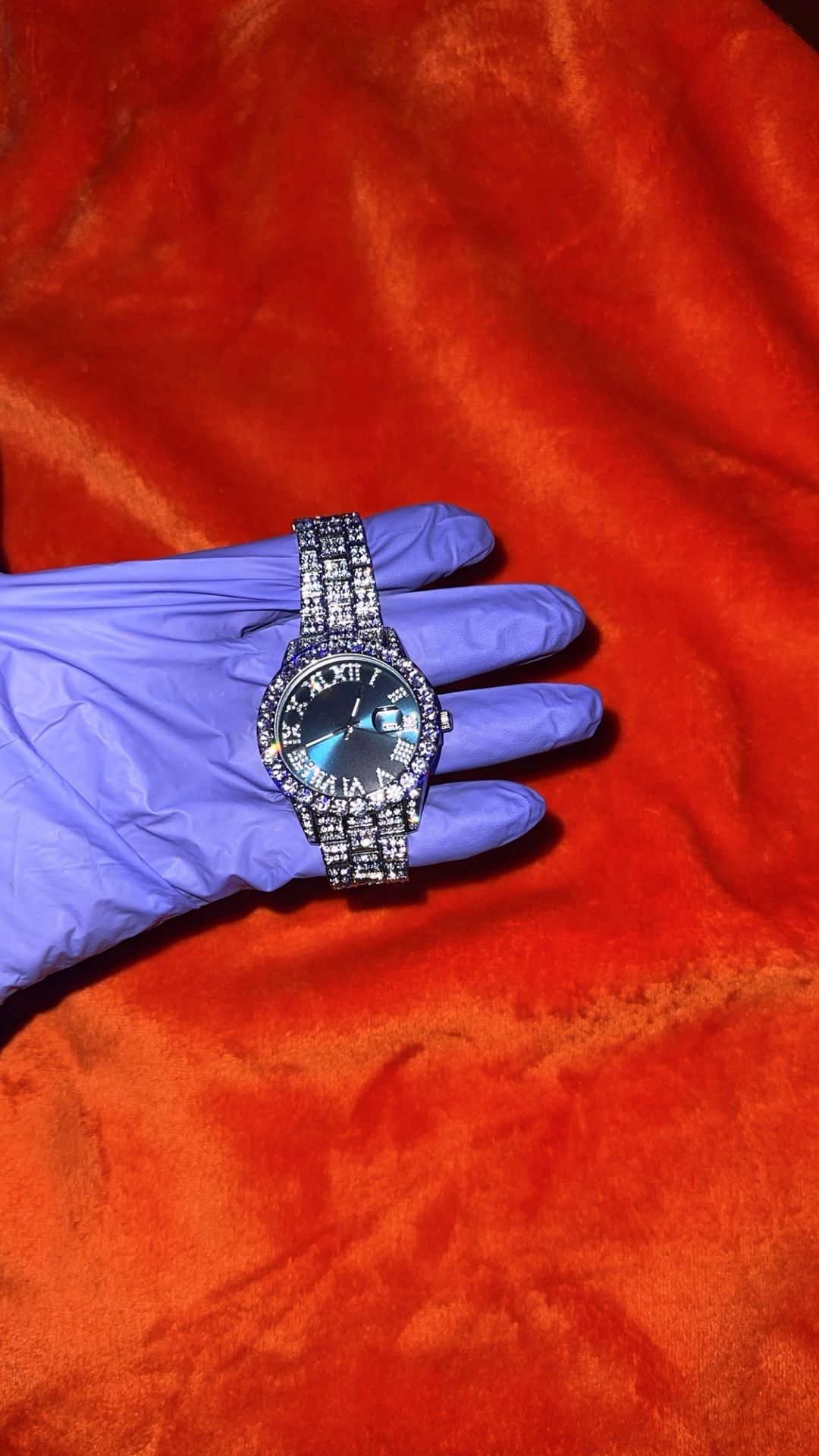 Sapphire Numeral Dial Moissanite Watch – Silver (Open to Offers)