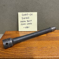 Snap-on Head Bolt Socket S6160 1/2" Drive 12-Point Metric 12 mm Extra-Long -USA-