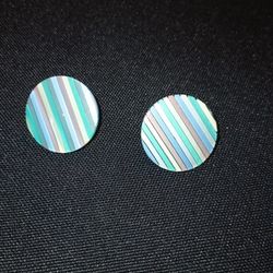 1980s Vintage Studs Earrings Plastic Discs