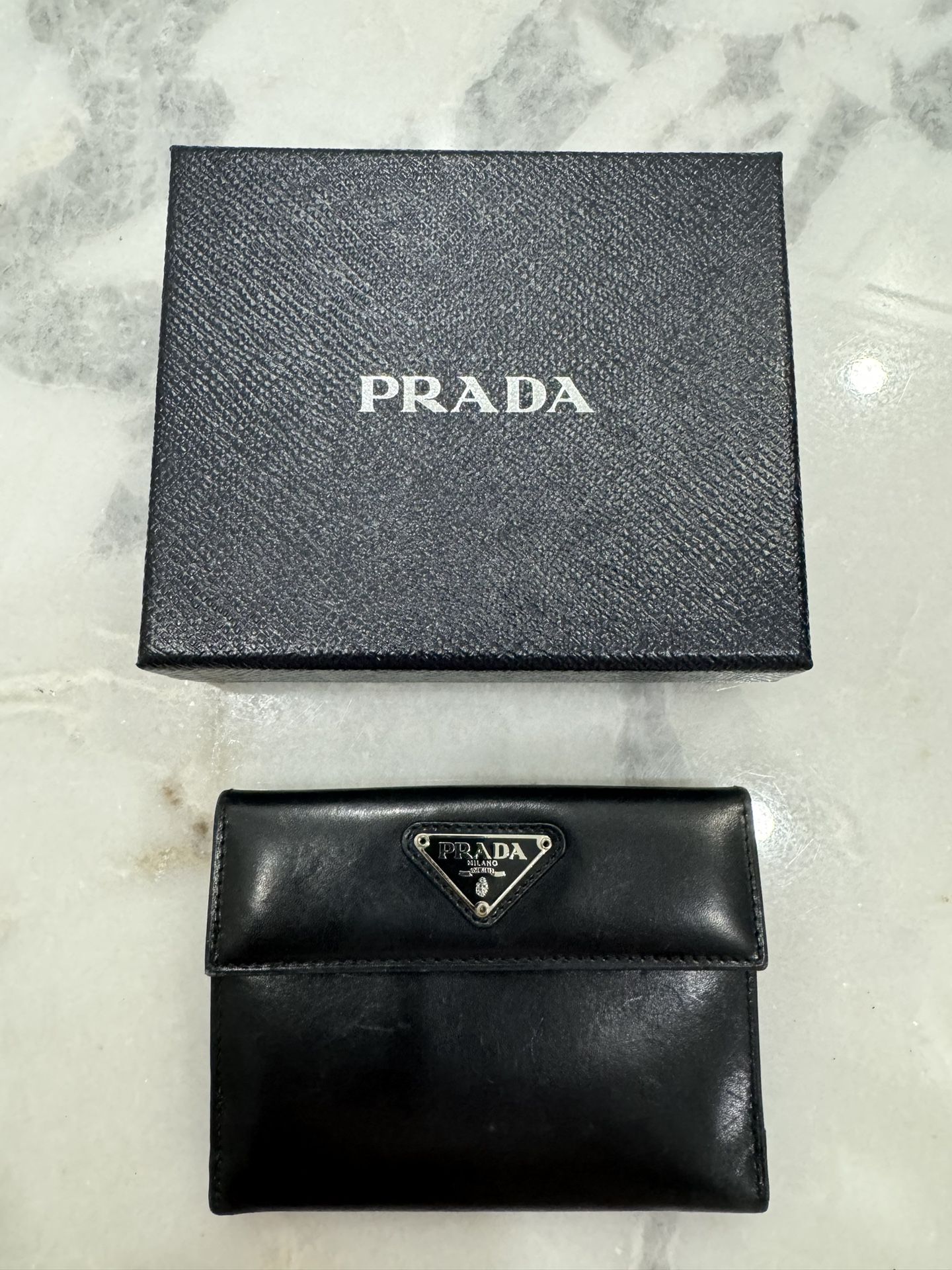Prada Milano Elegant Trifold Patent Leather Wallet Made in Italy -  Great Condition - $175