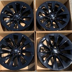 19” Tesla Model S factory wheels rims gloss black new slipstream