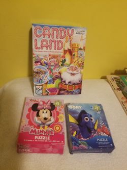 CANDY LAND GAME AND  2 PUZZLES  
