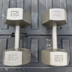 45 Pound Hex Dumbbells Pair