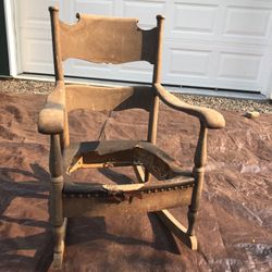 Antique Rocking Chair With Nailheads