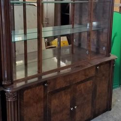Mid century mahogany China display cabinet
