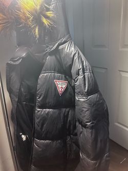 Guess USA Puffer Jacket with Fur Hood