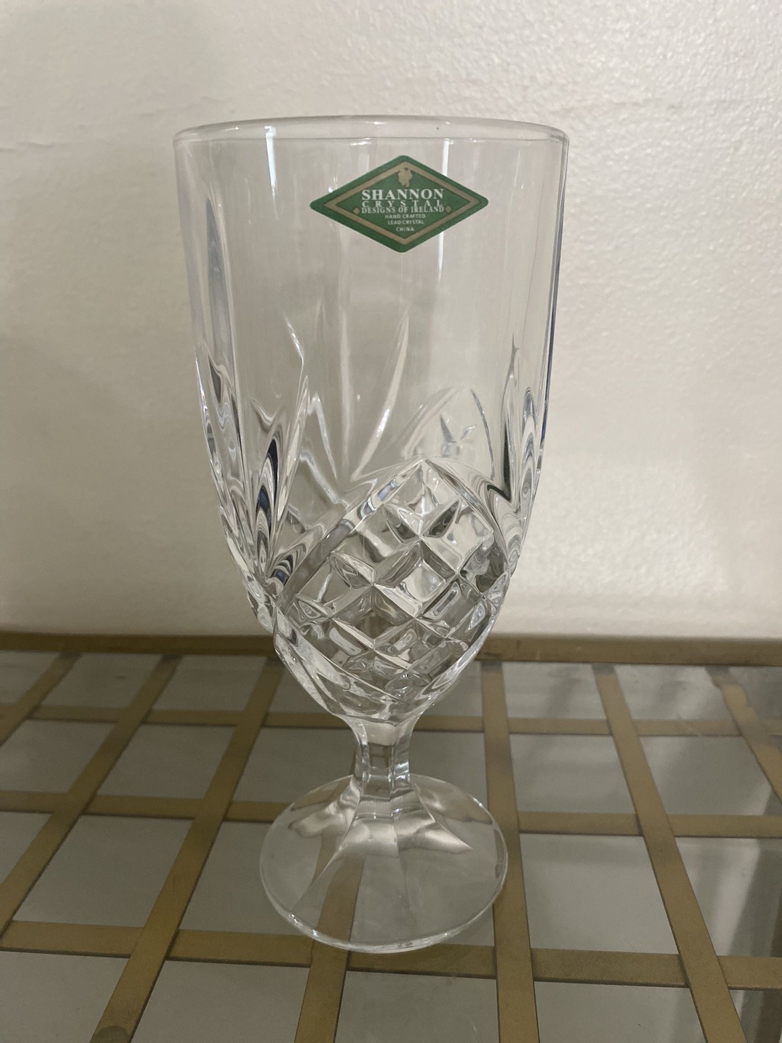 Shannon Crystal by Godinger Dublin, Iced Beverage Glasses 14 Oz Clear Lead Cr