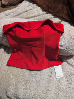 Abercrombie & Fitch Red Strapless Top Size M