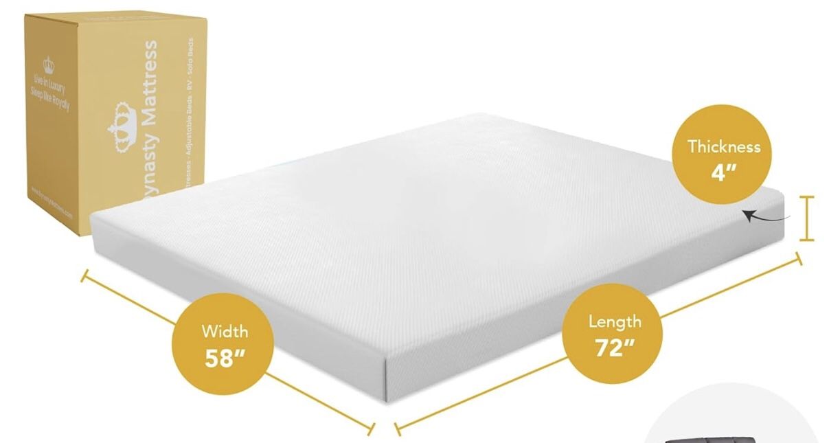 Mattress Full Size 4-inch Cool Gel For Convertible Folding Sofa & Couch Beds