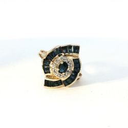 Ladies Sapphire & Diamond 10k Yellow Gold Birthstone Ring Size 5.5 11058161