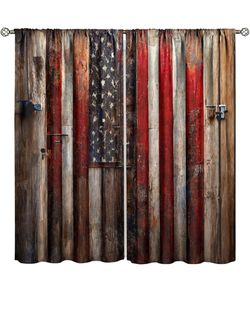 Rustic Americana curtains 2 sets