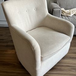 Cream Swivel Accent Chair