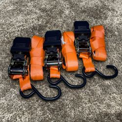 12 ft. x 1 in. Ratchet Tie-Down Straps with S-Hook 