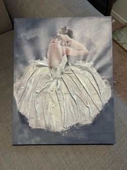 Ballerina Textured Canvas Wall Art