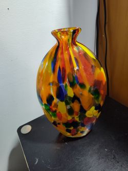 Multicolor Art Glass Vase