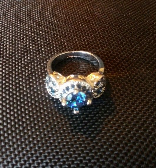 Blue 925 Silver Ring