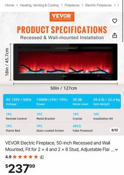 VEVOR Electric Fireplace