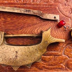 Vintage Chinese Brass Fish Lock