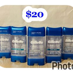 (5) Gillete Clearshield antiperspirants/ deodorants 