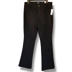 Style & Co Women's Size 12 Noir Black Tummy-Control Mid-Rise Boot Leg Jeans