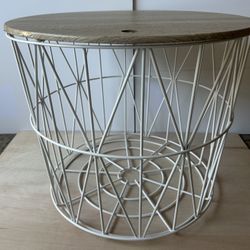 Blanket Basket Wire Container With Lid