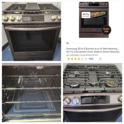 Bespoke Smart Slide-in Gas Range 6.0 cu. ft. with Smart Dial, Air Fry & Wi-Fi (Scratch & Dent Unit)