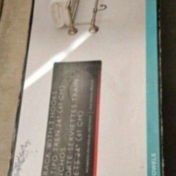 Delta 24 in. W Towel Shelf with 3-Towel Hooks in Brushed Nickel