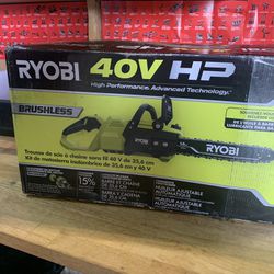 RYOBI 40V HP Brushless 14 in. Battery Chainsaw with 4.0 Ah Battery and Charger