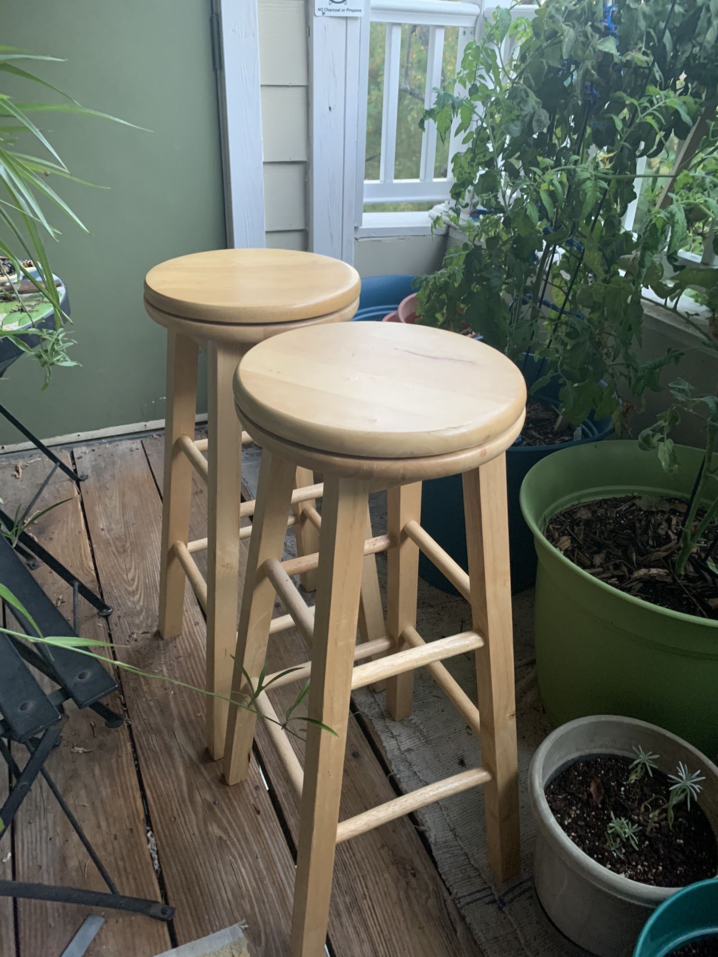 Wooden barstools