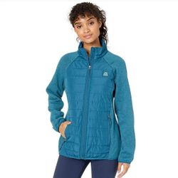 🆕️🏷Reebok Quilted Sweater Fleece Jacket - Ovean Blue -M