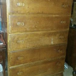 Beautiful Solid Cherry Wood Vintage Chest 