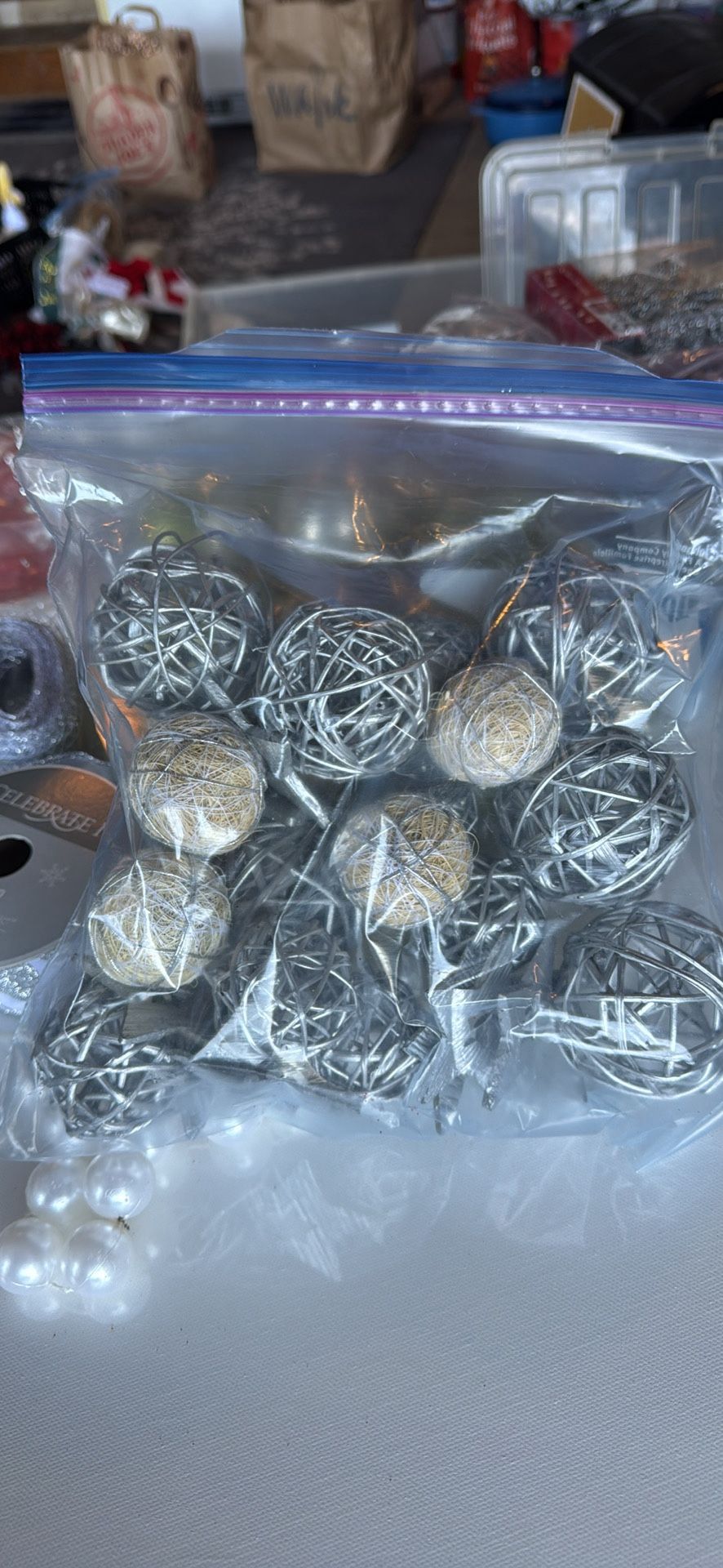 Silver Tone Christmas Ornaments