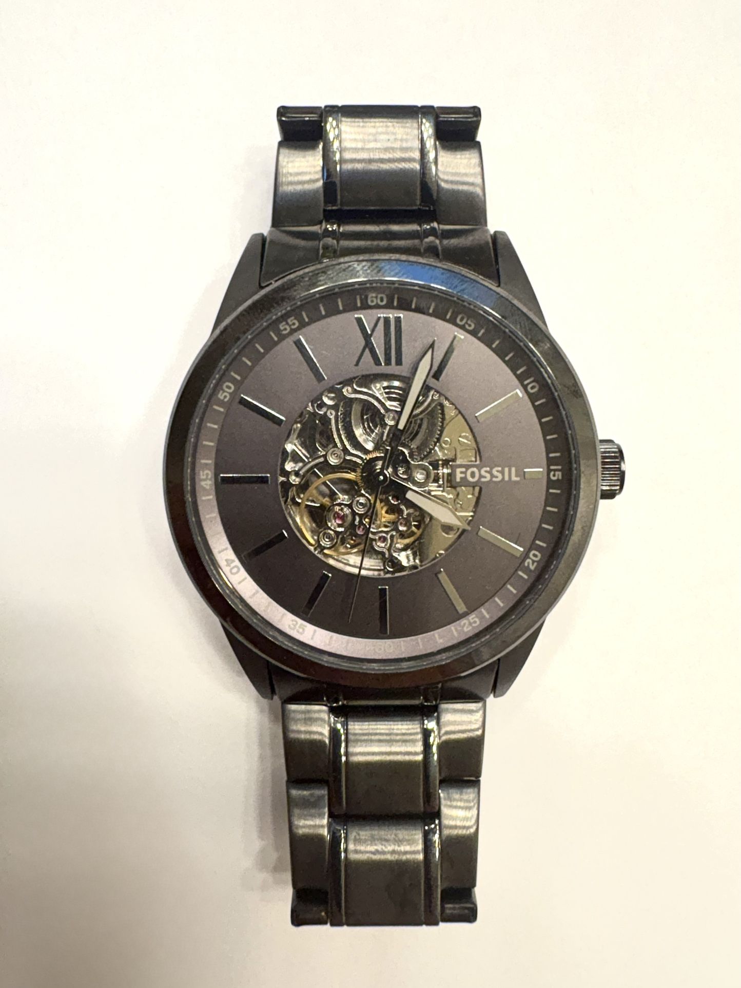 MENS FOSSIL QUARTZ WATCH WITH GLASS BACK