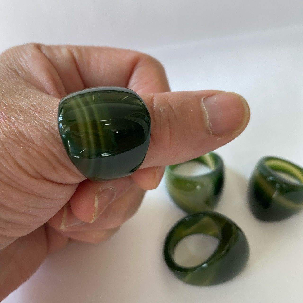 Green jade rings 10 % Off