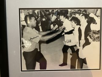 Muhammad Ali With The Beetles Autograph Signed By Ali