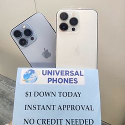 Apple IPhone 13 Pro 128gb  UNLOCKED . NO CREDIT CHECK $1 DOWN PAYMENT OPTION  3 Months Warranty * 30 Days Return *