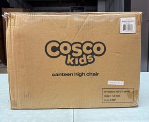 Cosco Canteen High Chair Lightweight Easy Clean 3 Point Harness Mono Black