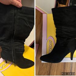 Black Suede Tall Boots 