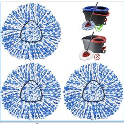 3-Pack Microfiber Spin Mop Replacement Heads