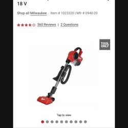 Milwaukee M18 FUEL 0940-20 0.25 gal Cordless Compact Hand Vacuum Tool Only 18 V (used)