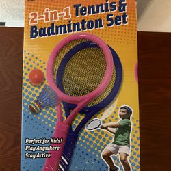 2-in-1 Tennis and Badminton Set, Kids Sports, Children Ages 3+ by MinnARK