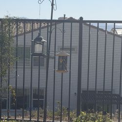 2 Iron Bird Feeders Hanging Poles With Bird Food Feeders