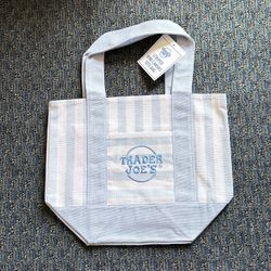 Trader Joe’s Mini Tote Stripe Blue 