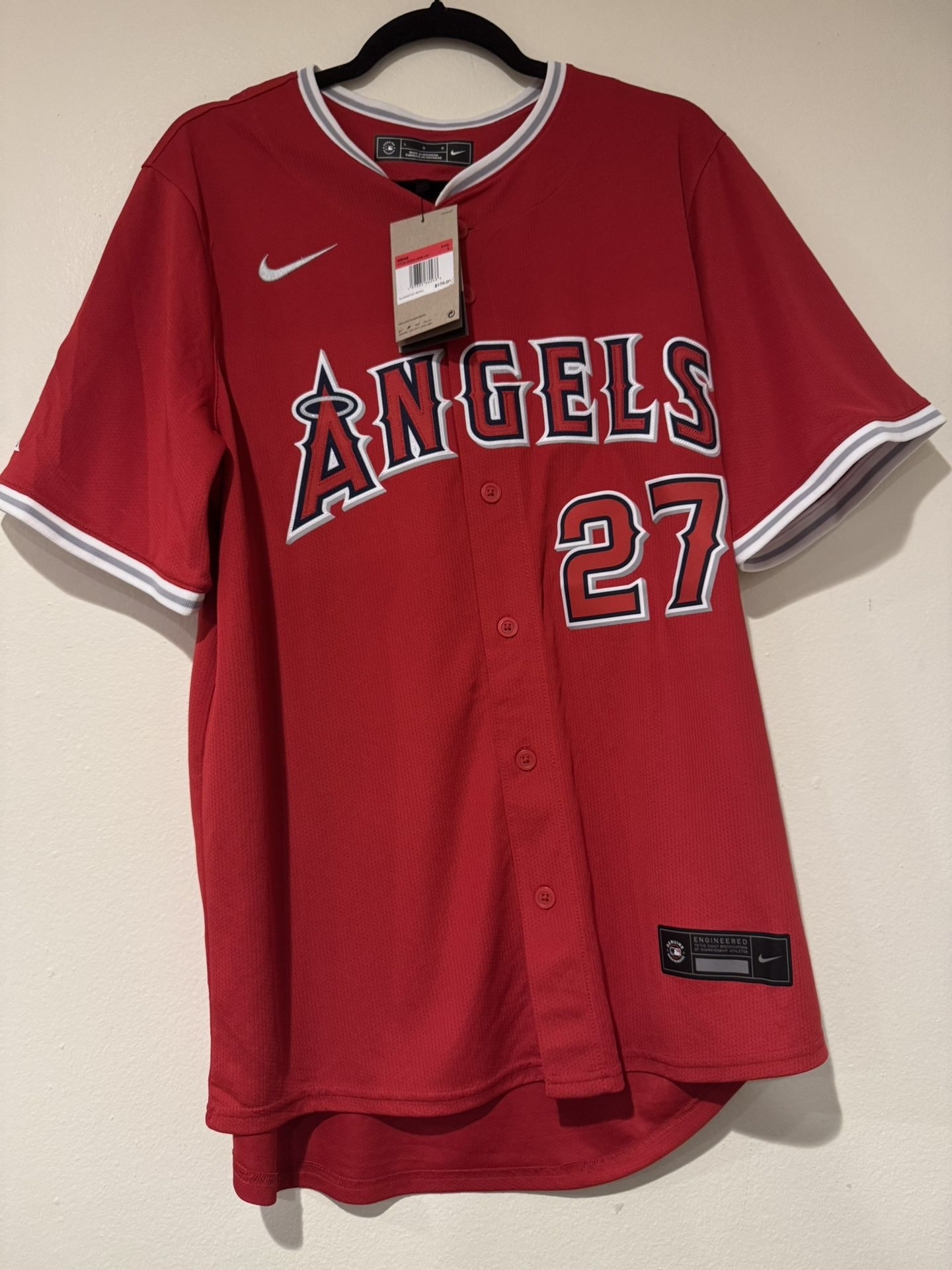 Nike Angels Mike Trout Authentic Baseball Jersey Size Large Men