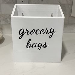Farmhouse Bag Holder for Plastic Bags, Trash Bag Dispenser Organizer for Home & Kitchen Organization and Storage