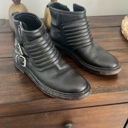 Burberry Brit Leather Biker Boots