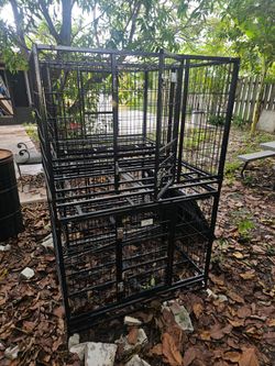 Two Large Metal Pet Cages